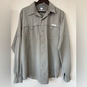 Columbia PFG Omni Freeze Zero Long Sleeve Shirt Button Up Fishing Gray Size XXL